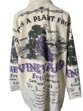 Vintage Sack Upcycled “Vineyard Fertilizer” Jacket – One‑of‑a‑Kind, NWOT